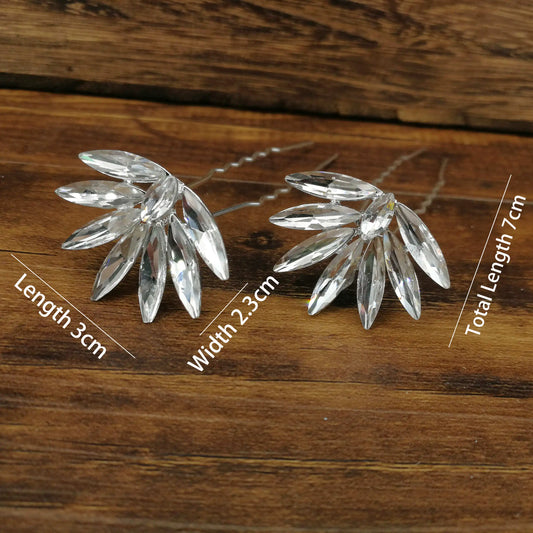 Women U-Shaped Pin Metal Barrette Clip Hairpins Simulated Pearl Bridal Tiara Hair Accessories Wedding Hairstyle Design Tools